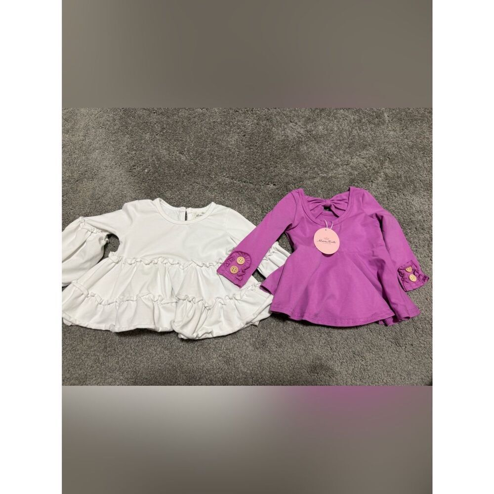 Marie Nicole Long Sleeve Ruffle Peplum Baby Tops Size 6-9 Month NWT and EUC